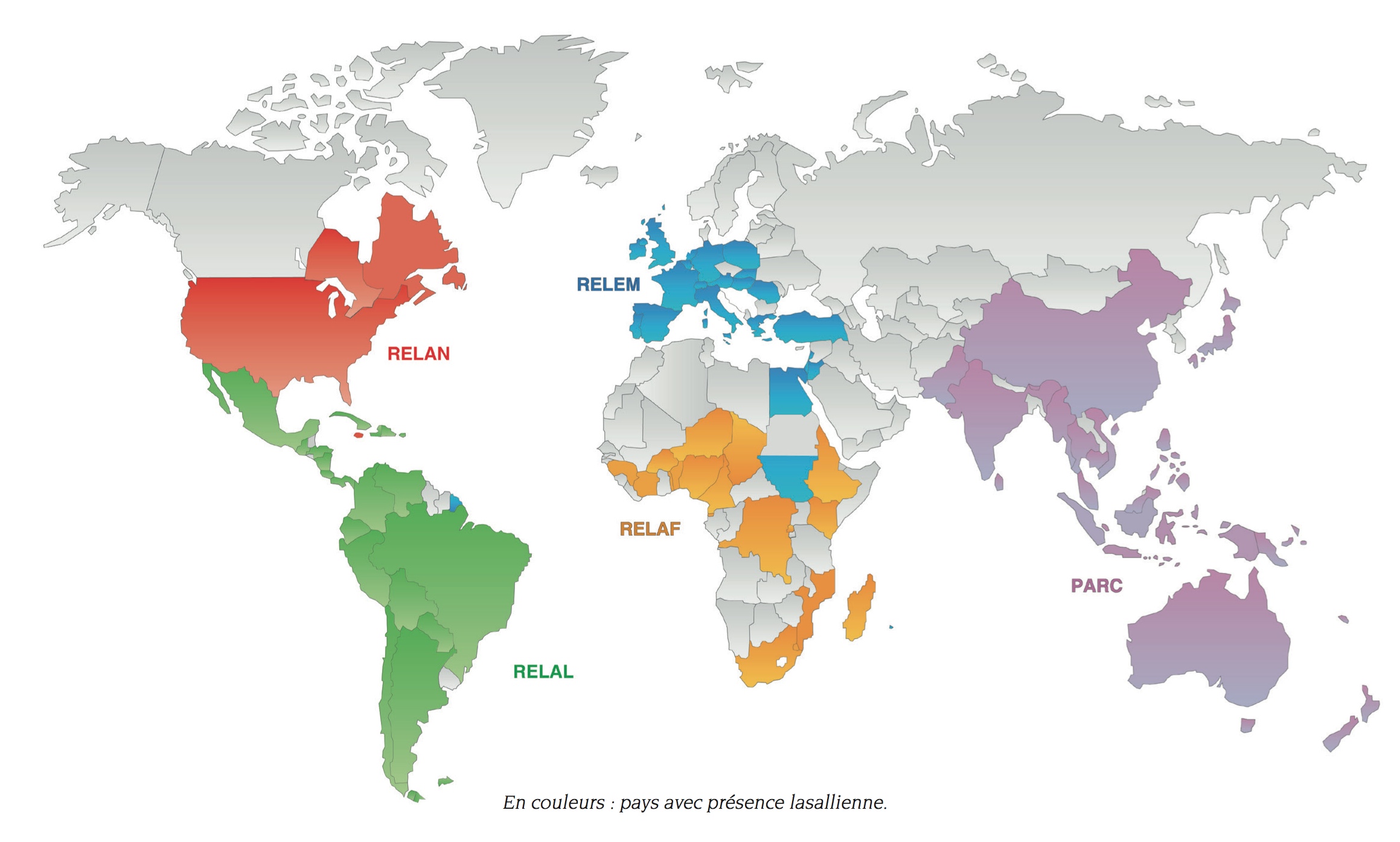 carte du monde des etablissements lasallien
